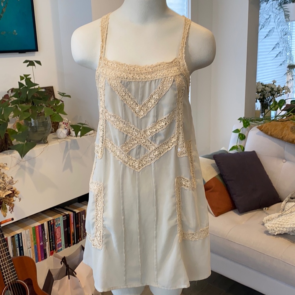 1920s/deco style mint green sheer negligee